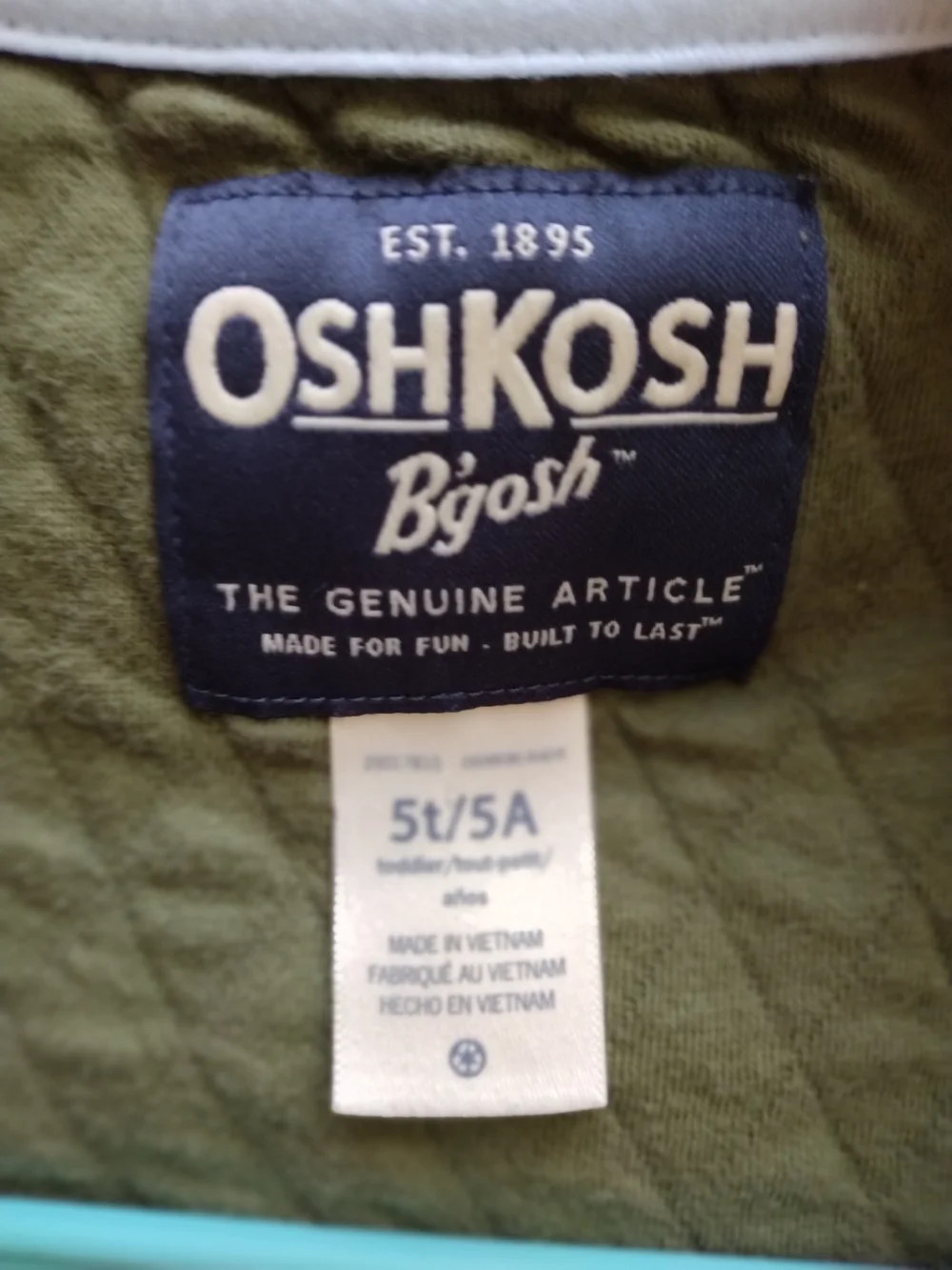 OshKosh Olive Quilted Zip-Up Jacket